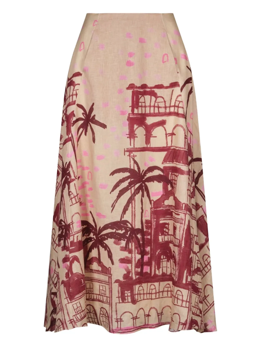 Johanna Ortiz Steps Of Joy Printed Midi Skirt In Multi