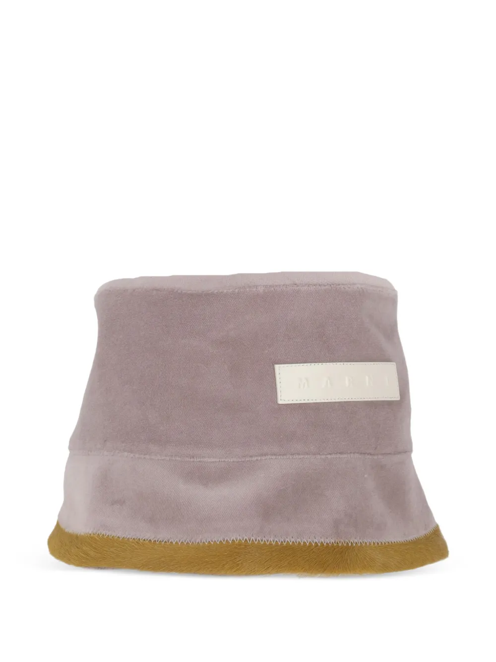 Marni Logo-patch Trim Bucket Hat In Brown