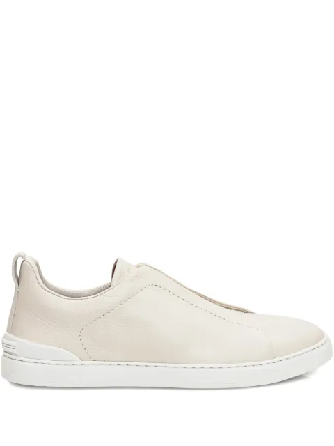 Zegna Triple Stitch leather slip-ons