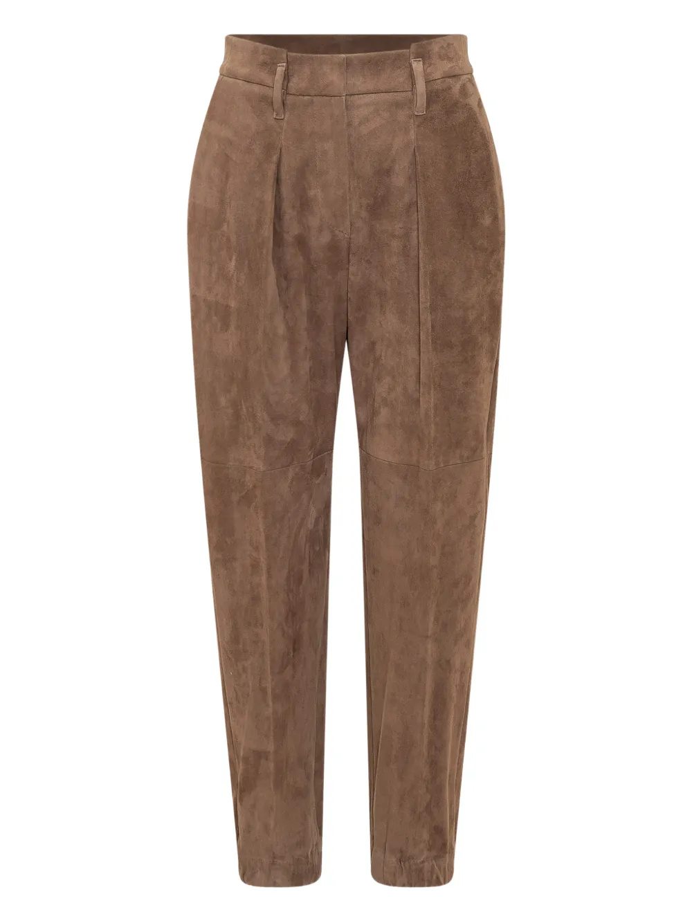 Brunello Cucinelli Wildlederhose mit Falten - Braun