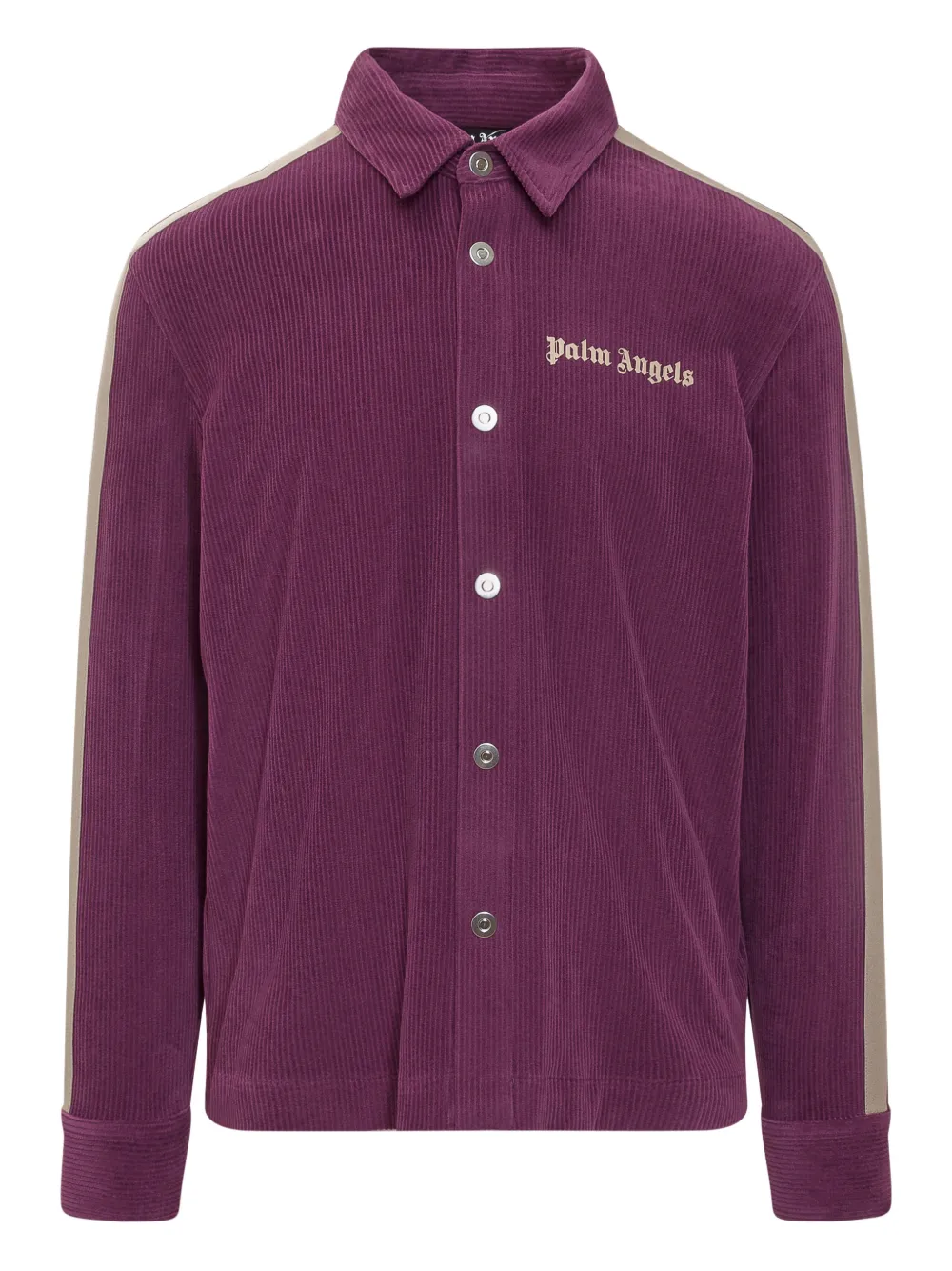 Palm Angels Gestreiftes Hemd mit Logo - Violett