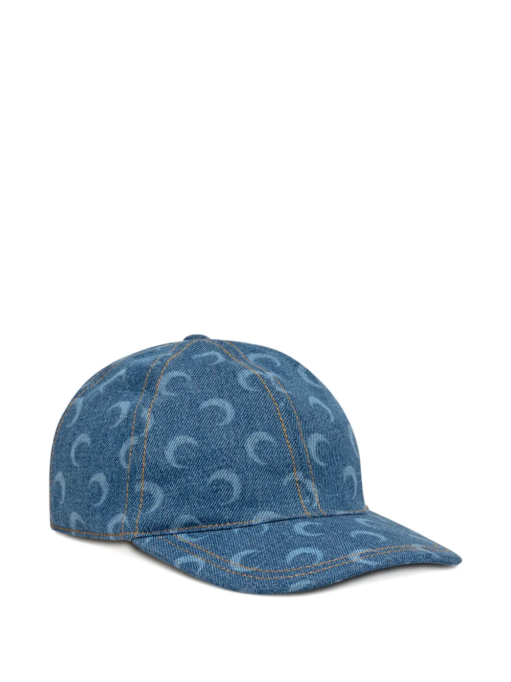 Marine Serre Denim honkbalpet met maanprint Blauw