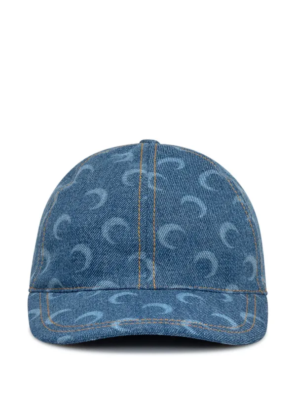 [新品]Marine Serreクレセントムーンプリントボールキャップ Marine Serre ムーンプリント デニムキャップ | ブルー | FARFETCH JP