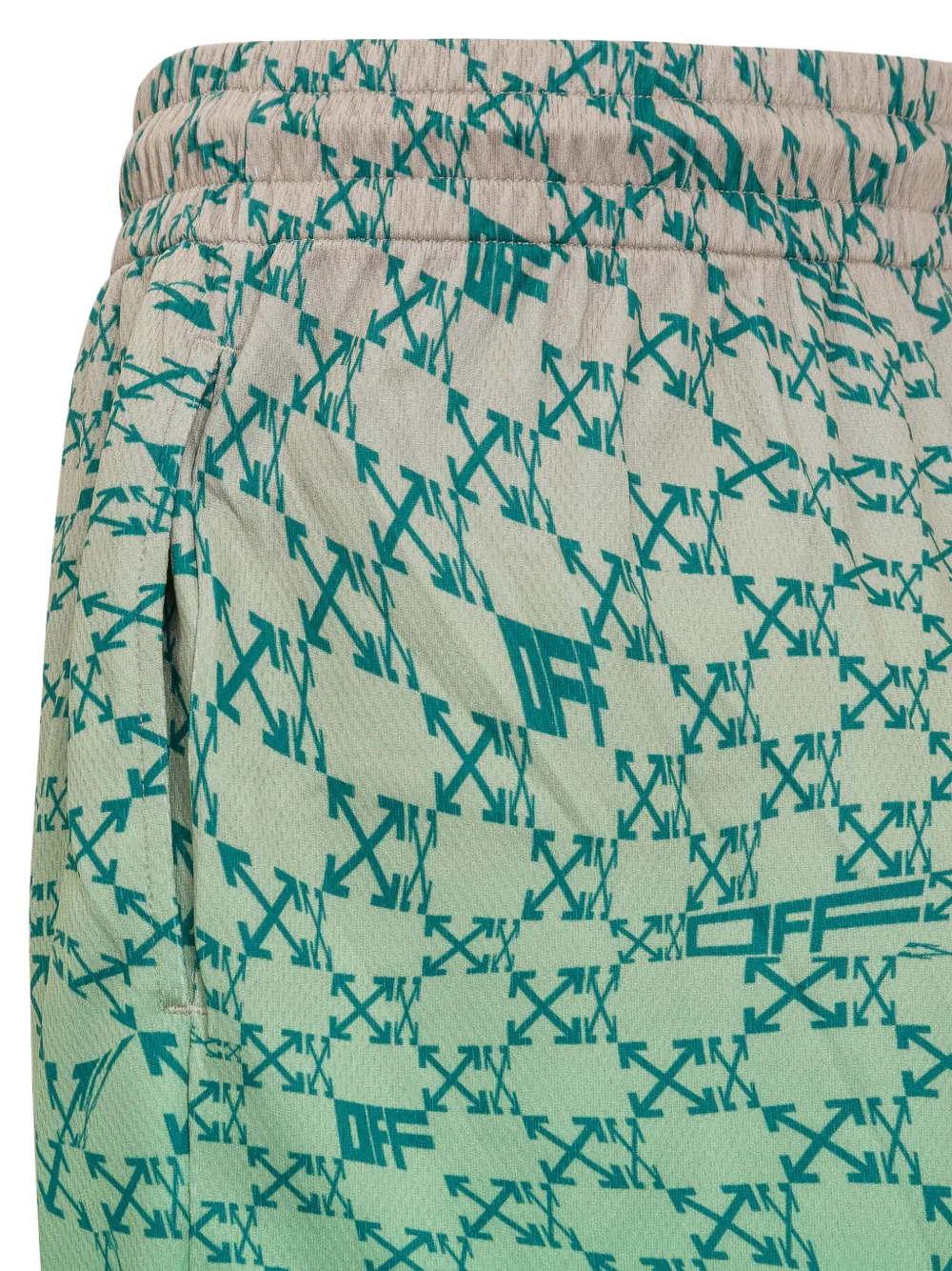 Off-White Shorts met trekkoord en patroon Groen