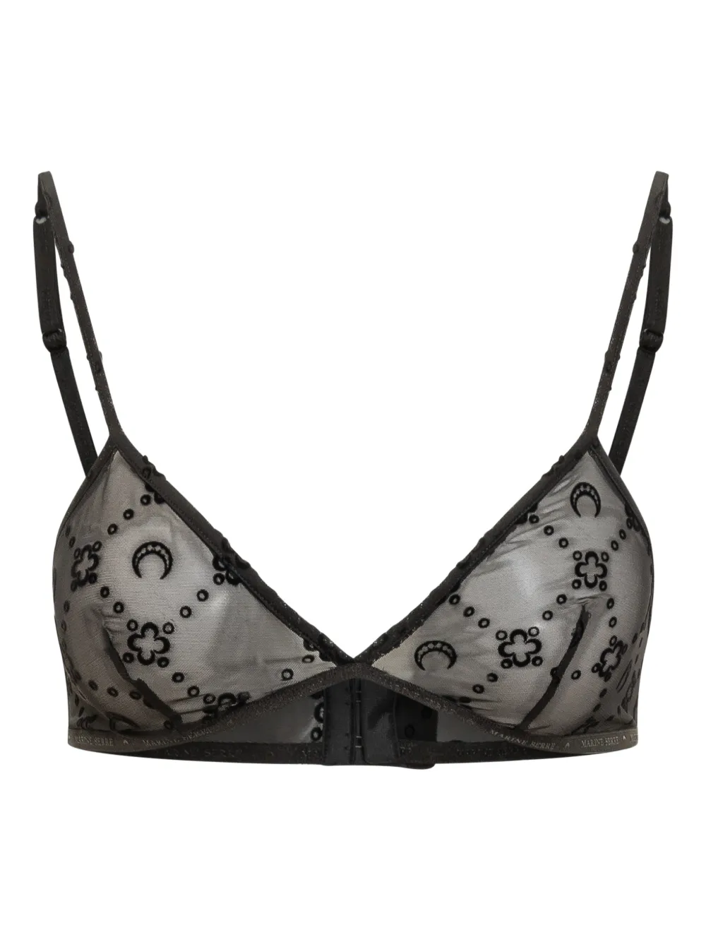 Marine Serre Bralette Flock - Nero