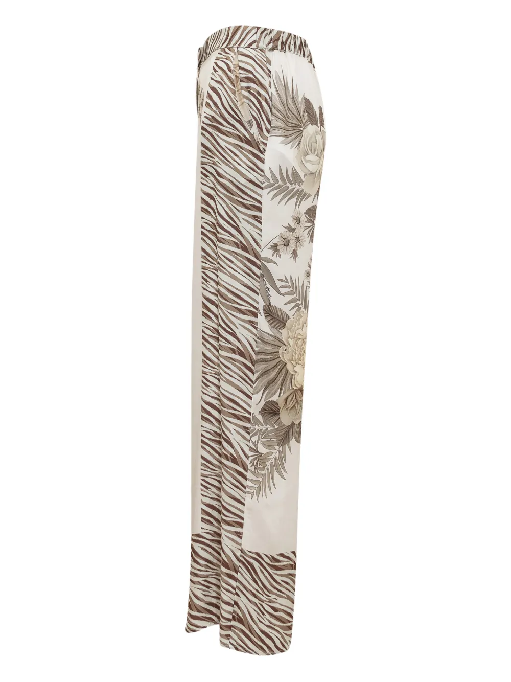  Anna Molinari Floral-print Zebra-pattern Trousers - Neutrals 