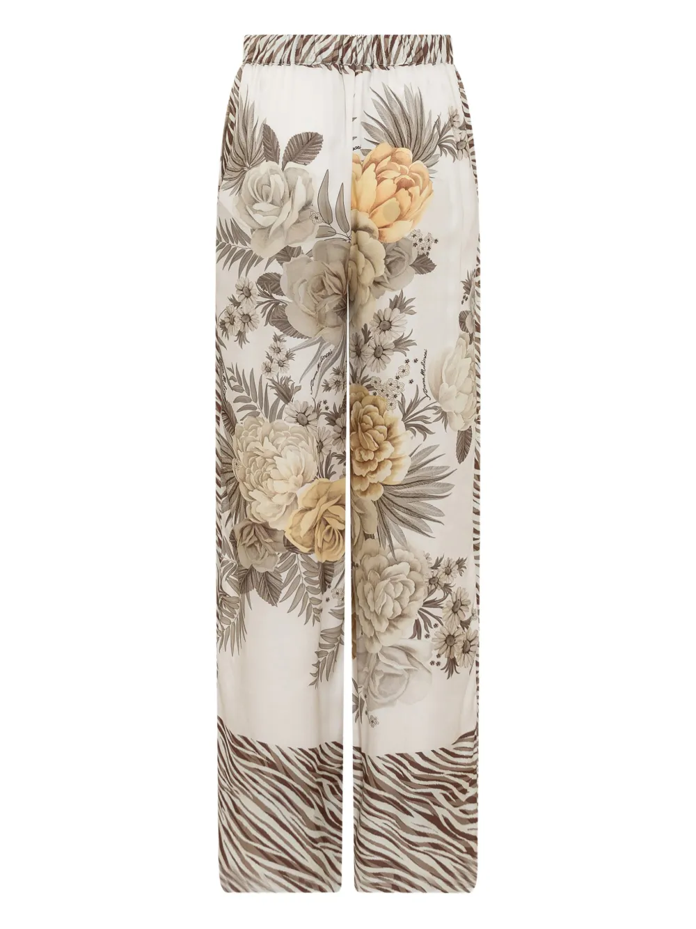  Anna Molinari Floral-print Zebra-pattern Trousers - Neutrals 