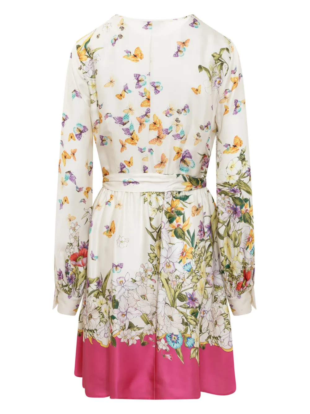  Anna Molinari Butterfly-floral-pattern Dress - Neutrals 