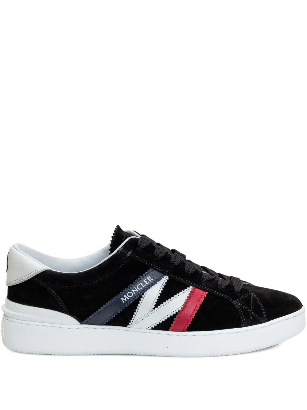 Moncler Monaco gestreepte sneakers Zwart