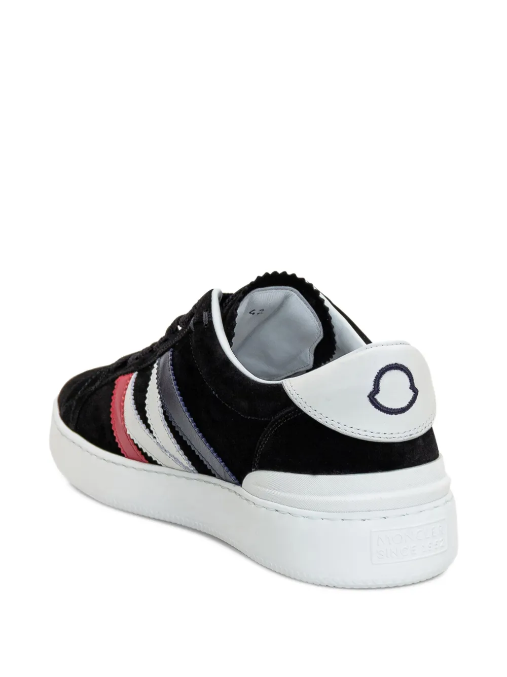 Moncler Monaco gestreepte sneakers Zwart