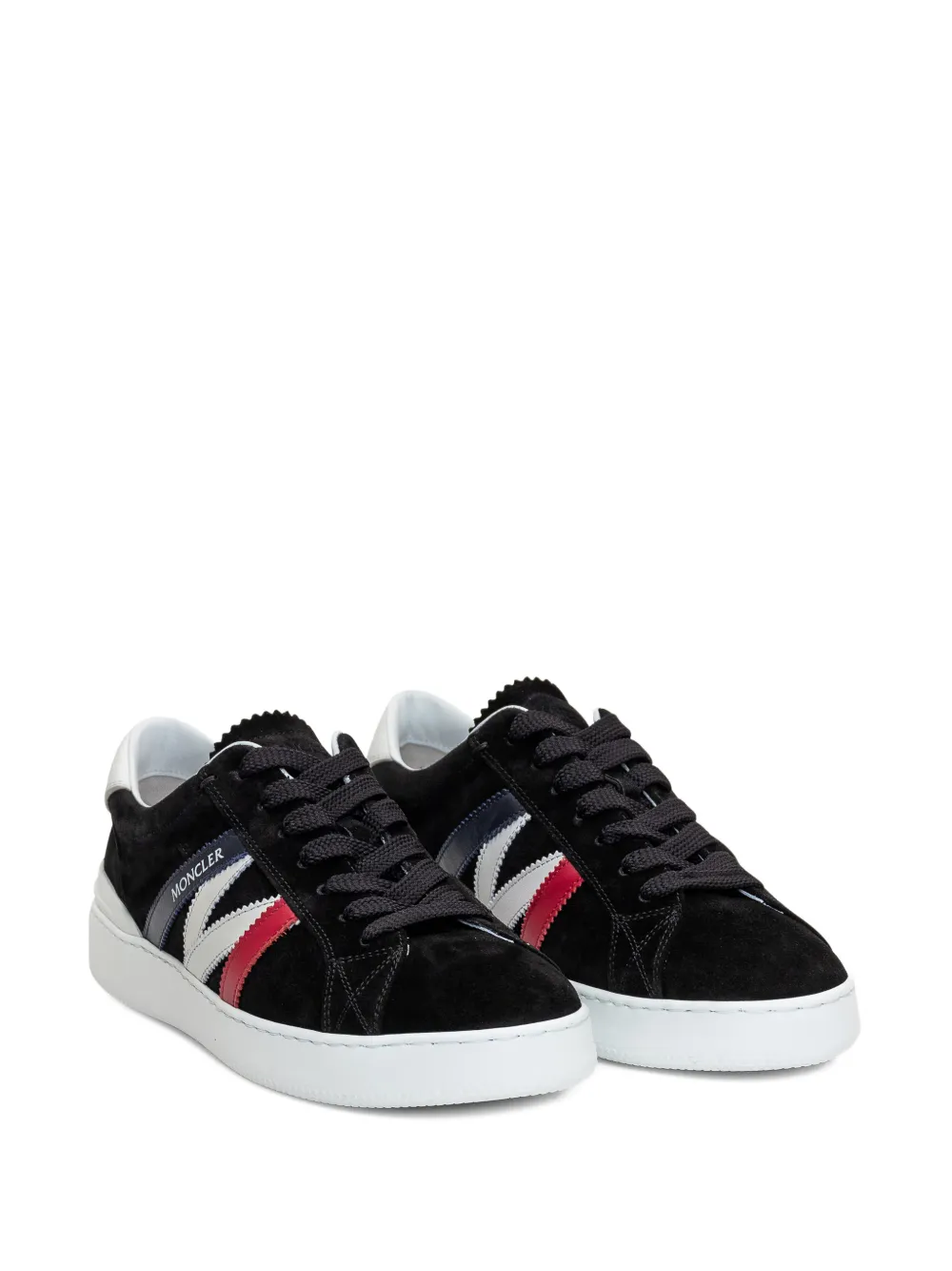 Moncler Monaco gestreepte sneakers Zwart