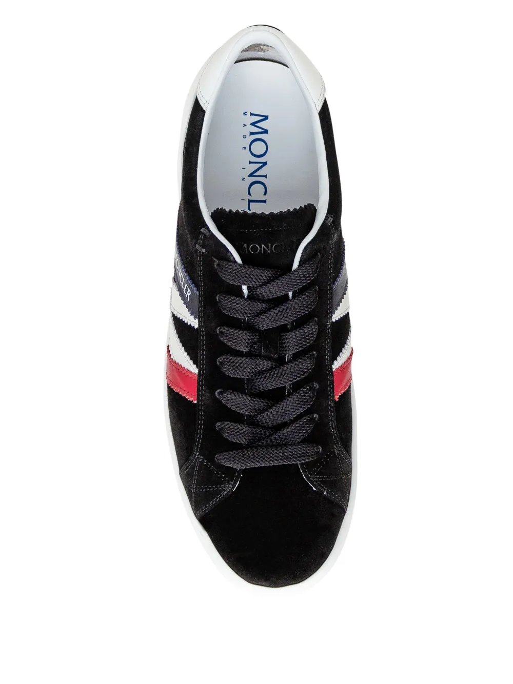 Moncler Monaco gestreepte sneakers Zwart