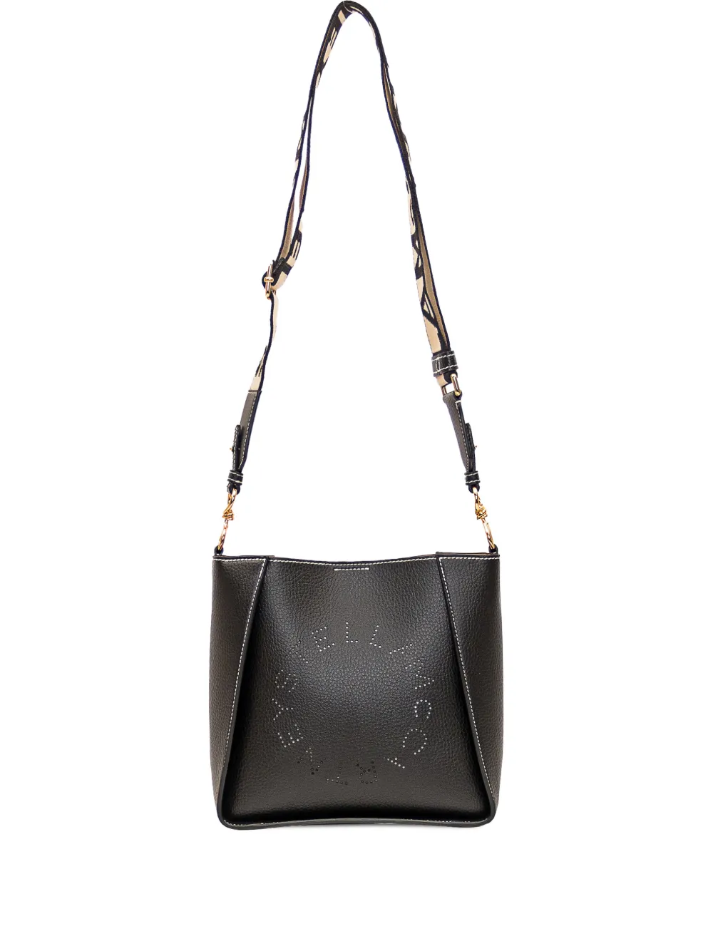 Stella Mccartney Perforated-detail Cross Body Bag In Black