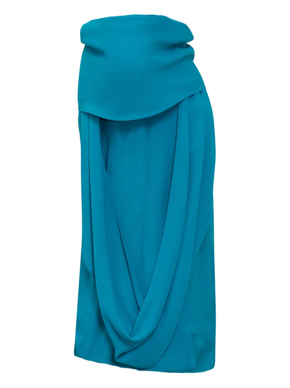 Alberta Ferretti Gedrapeerde strapless blouse Blauw