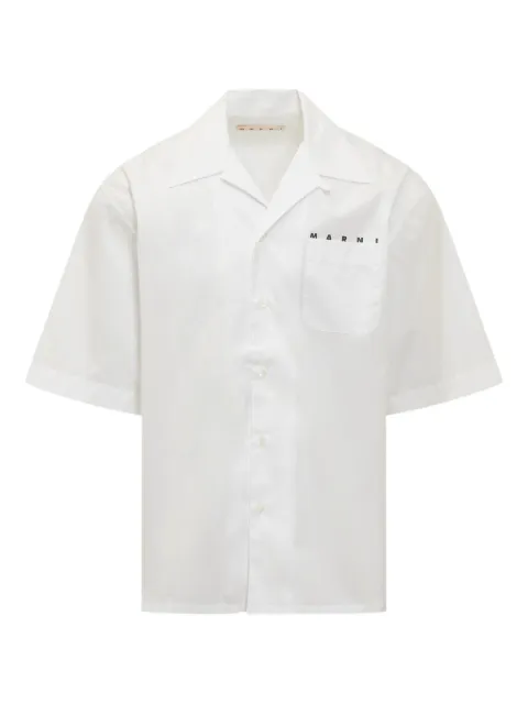 Marni logo-print chest-pocket shirt