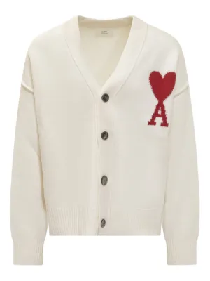AMI Paris Ami De Coeur カーディガン | ホワイト | FARFETCH JP