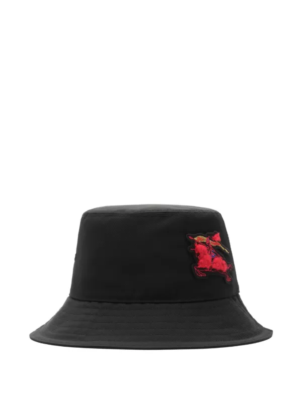 Burberry エンブロイダリー バケットハット | ブラック | FARFETCH JP
