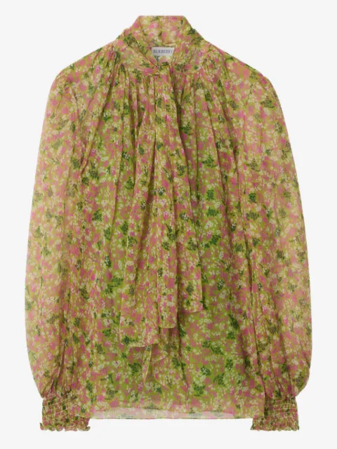 Burberry blusa de seda con estampado floral