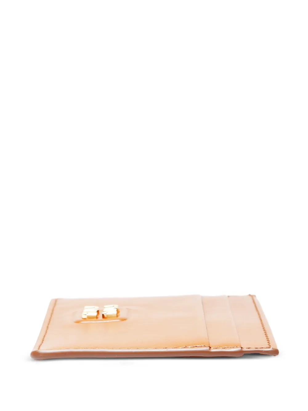 MIU MIU Pre-owned 2020-2025 Logo Leather Cardholder In Brown