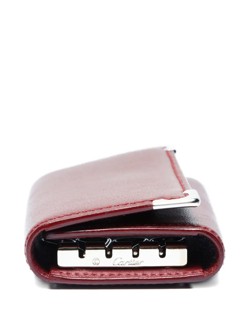 Pre-owned Cartier Must Line Corner-details Key Case In Red