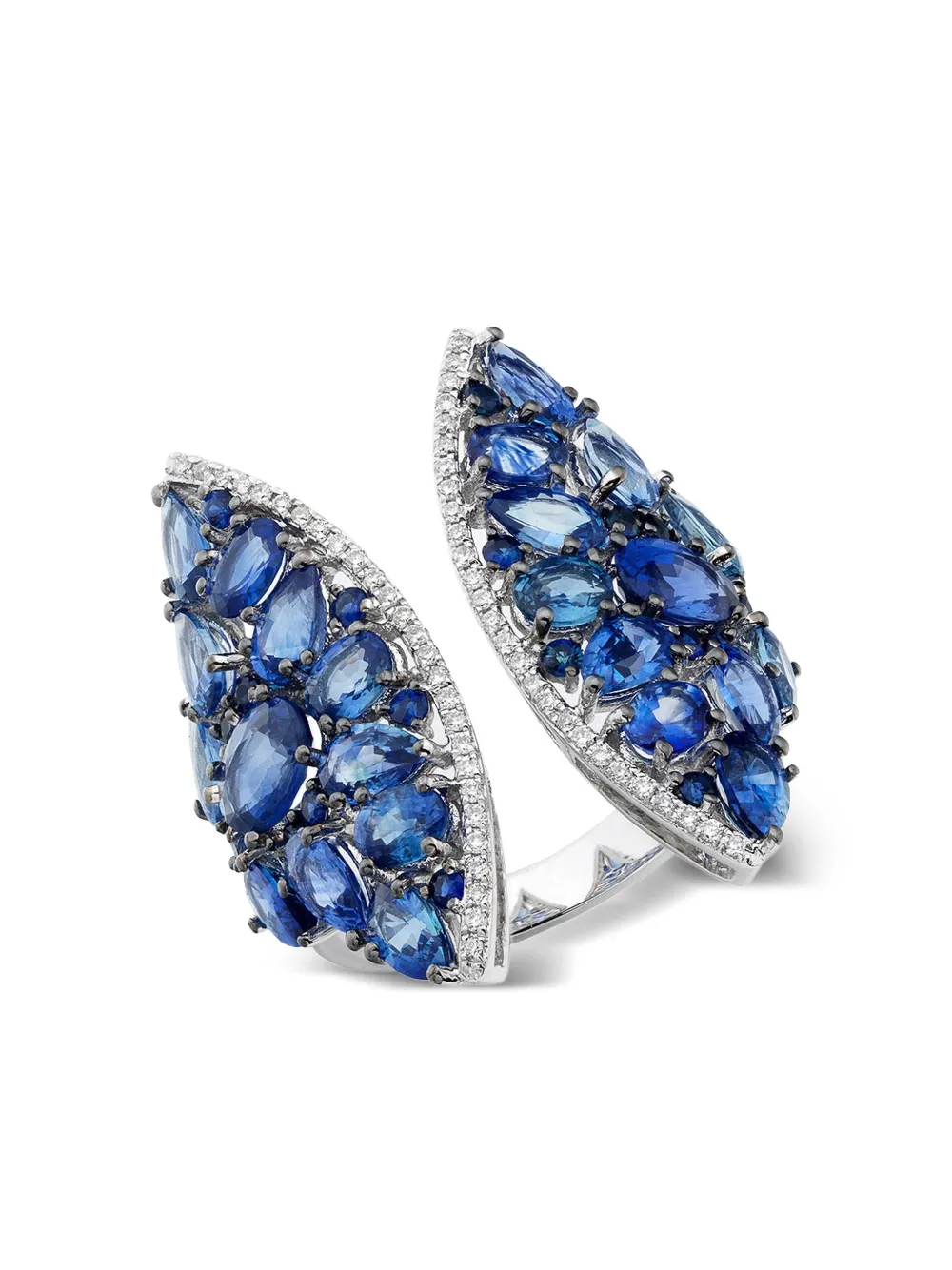 Ruchi New York silver sapphire and diamond Skylight ring - シルバートーン Ruchi New York silver sapphire and diamond Skylight ring - シルバートーン