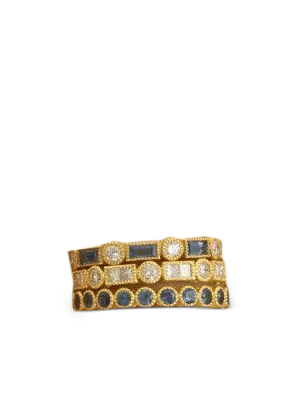 Tanya Farah White Diamond Modern Etruscan Stack Ring - Oro