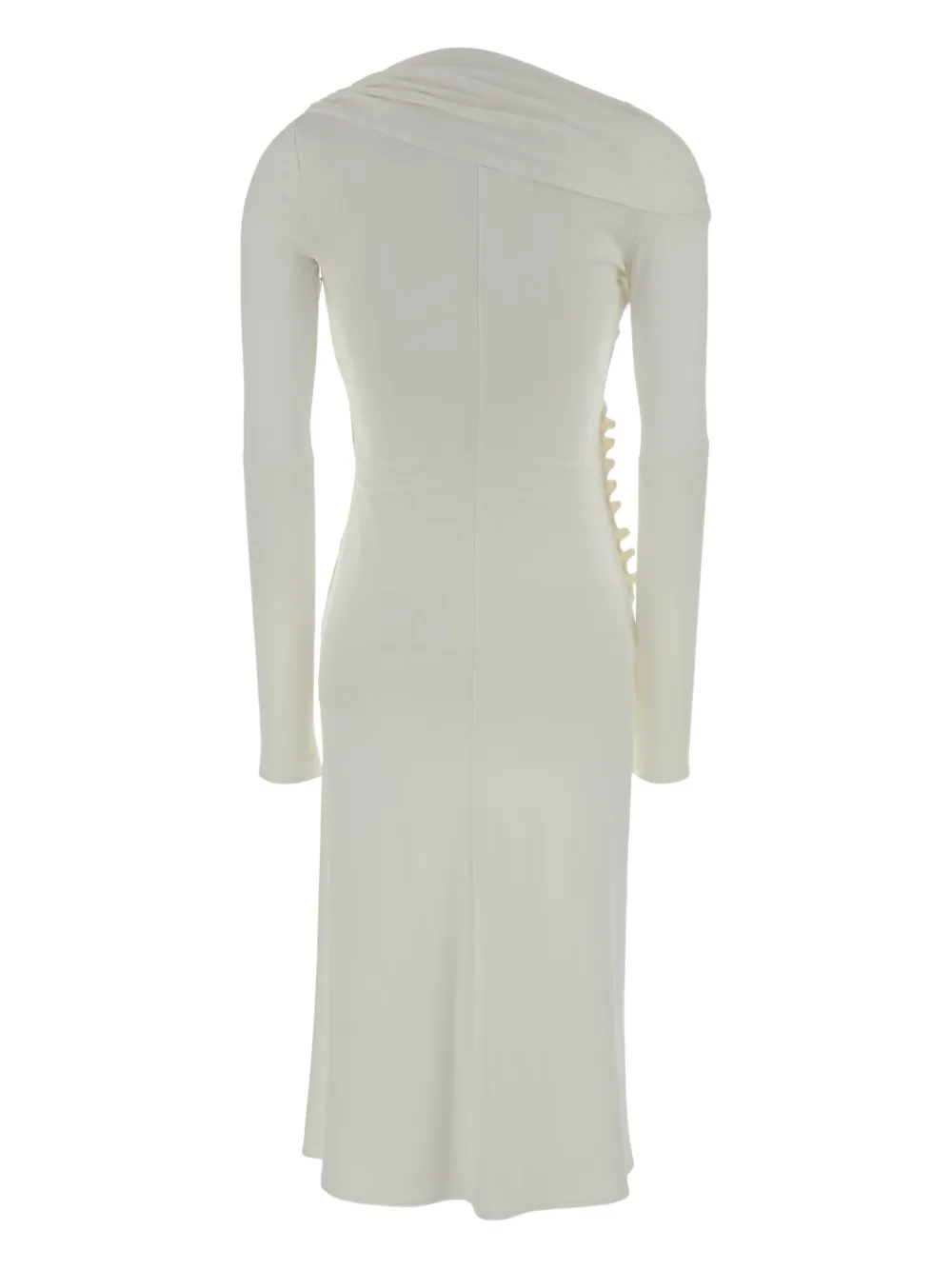 Elisabetta Franchi draped button midi dress - Wit