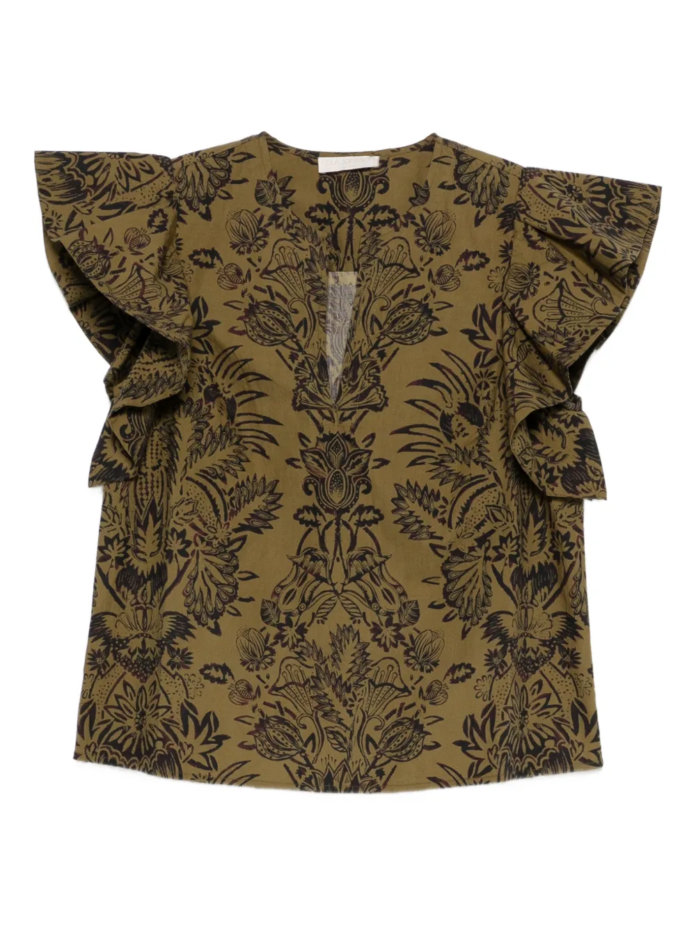 Ulla Johnson ruffled floral-pattern blouse | Green | Image 1