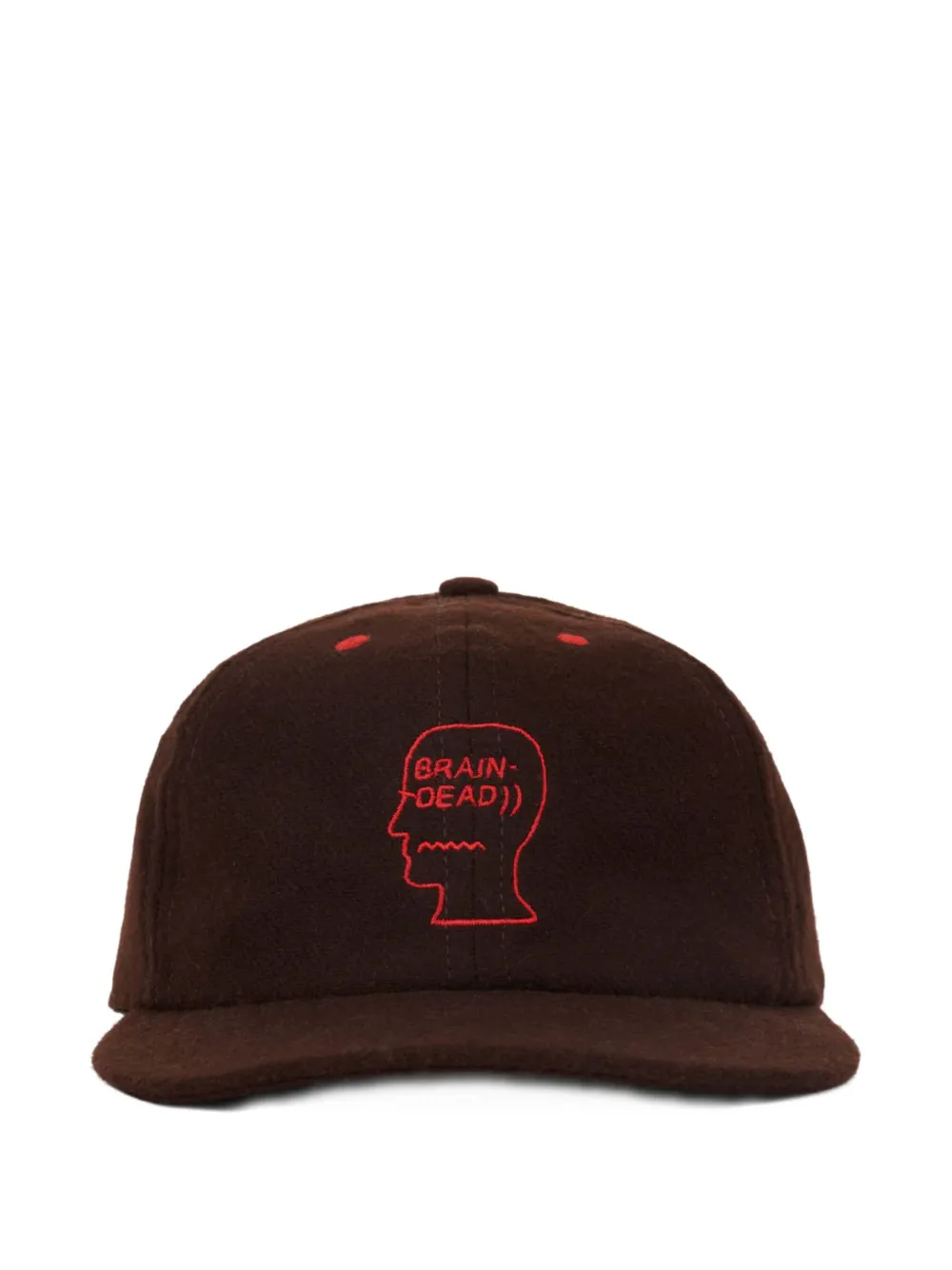 Brain Dead logohead six-panel baseball hat | Red | Image 1