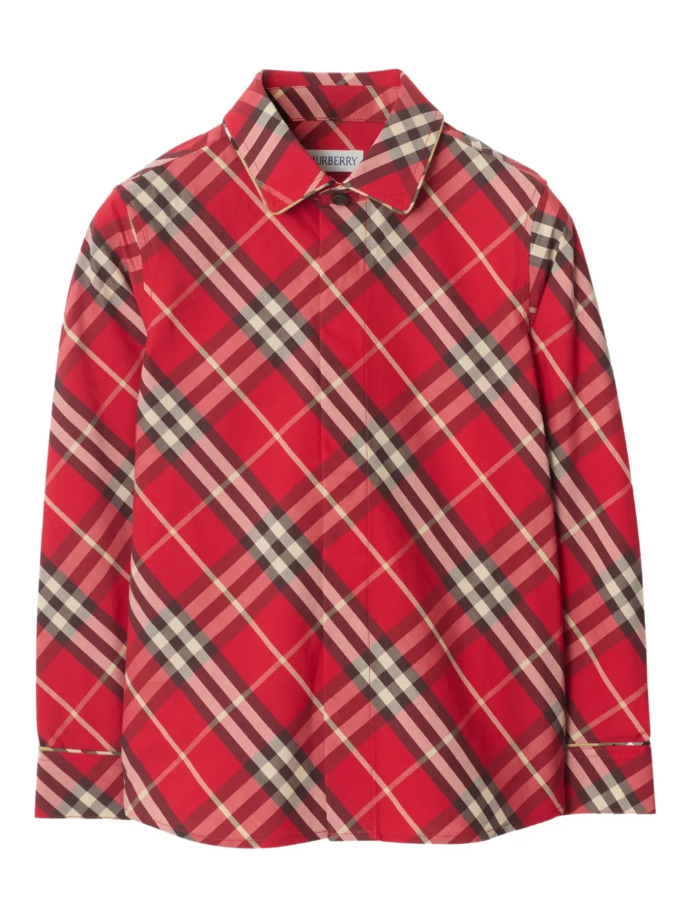 Burberry Kids Camicia a quadri in cotone - Rosso