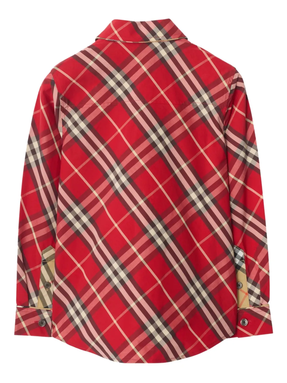 Burberry Check Cotton Shirt In Red