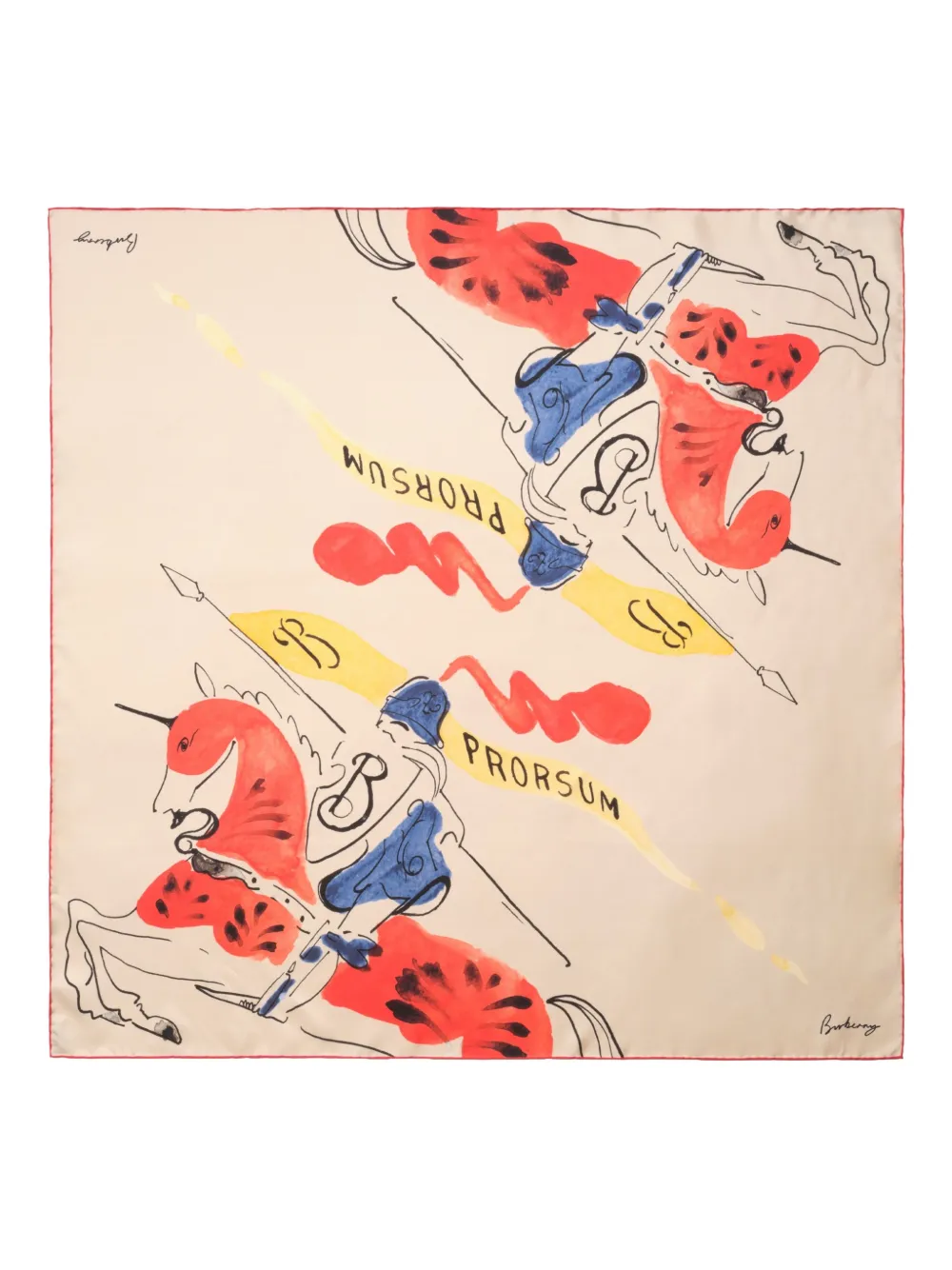 Burberry Foulard con stampa Equestrian Knight - Toni neutri