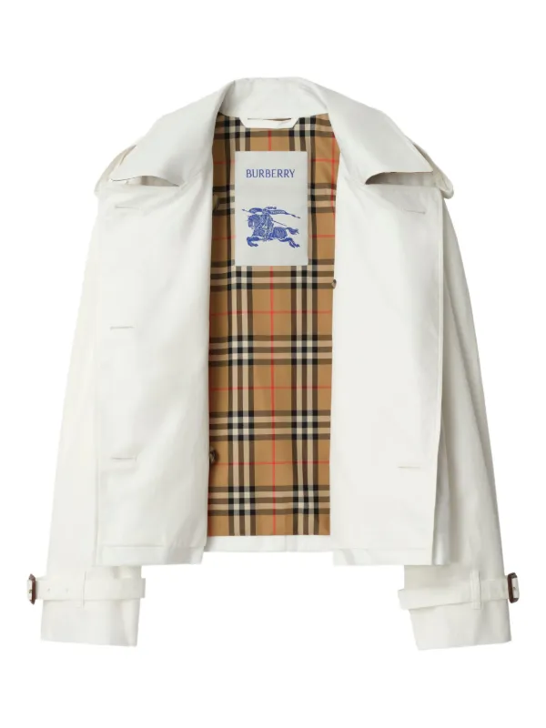 Burberry Mayfair double-breasted Trench Jacket | White | FARFETCH