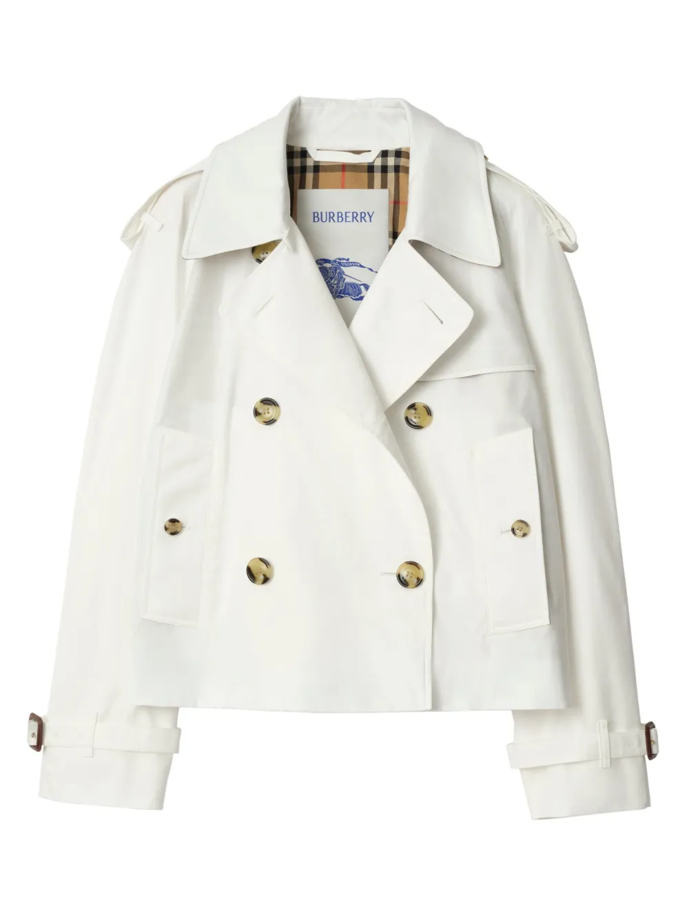 Burberry Double-breasted Trench Jacket In White
