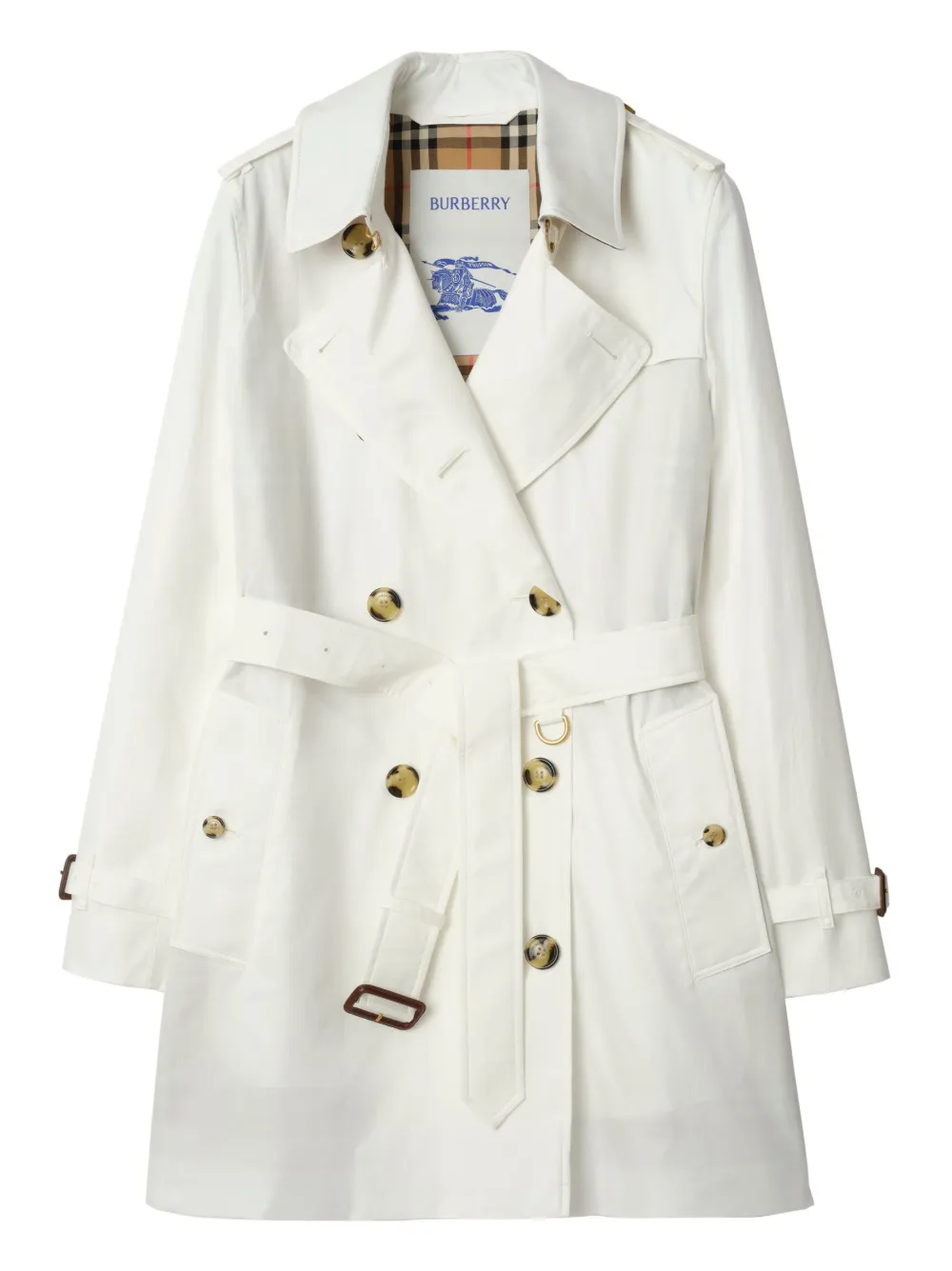 Burberry Double-breasted Trench Coat In White