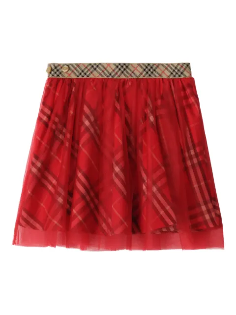 Burberry Kids check tulle mini skirt