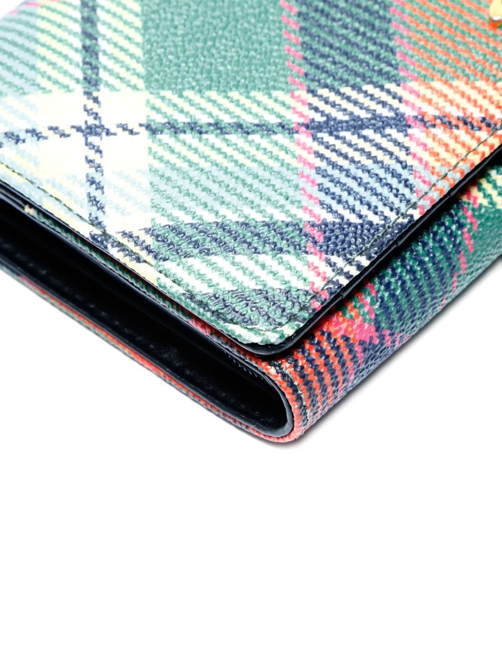 VIVIENNE WESTWOOD Pre-owned Tartan Orb Wallet In Green
