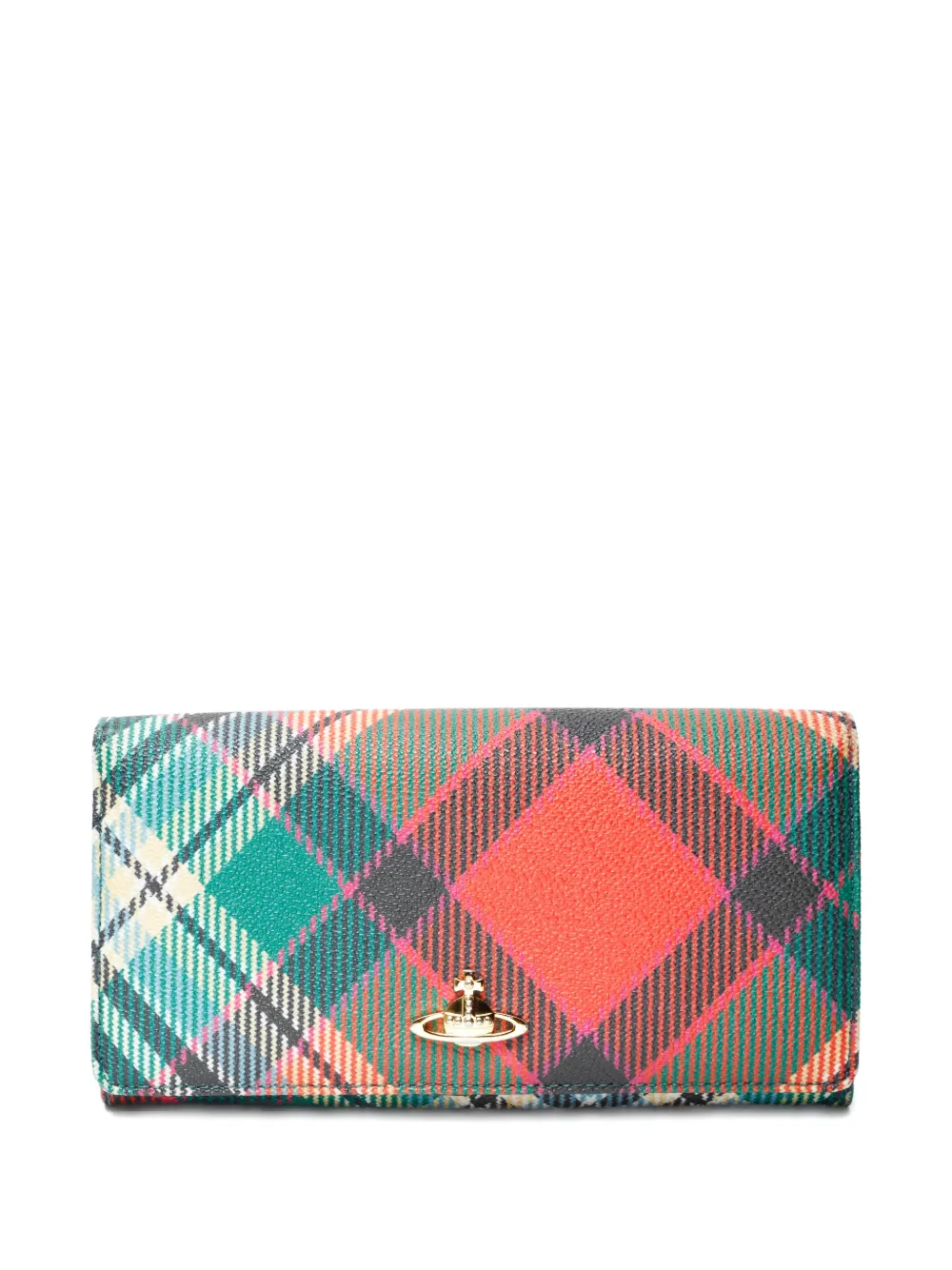 Click to view more detailed imagery on our partner's website Pre-owned Vivienne Westwood Tartan Orb Wallet In Green