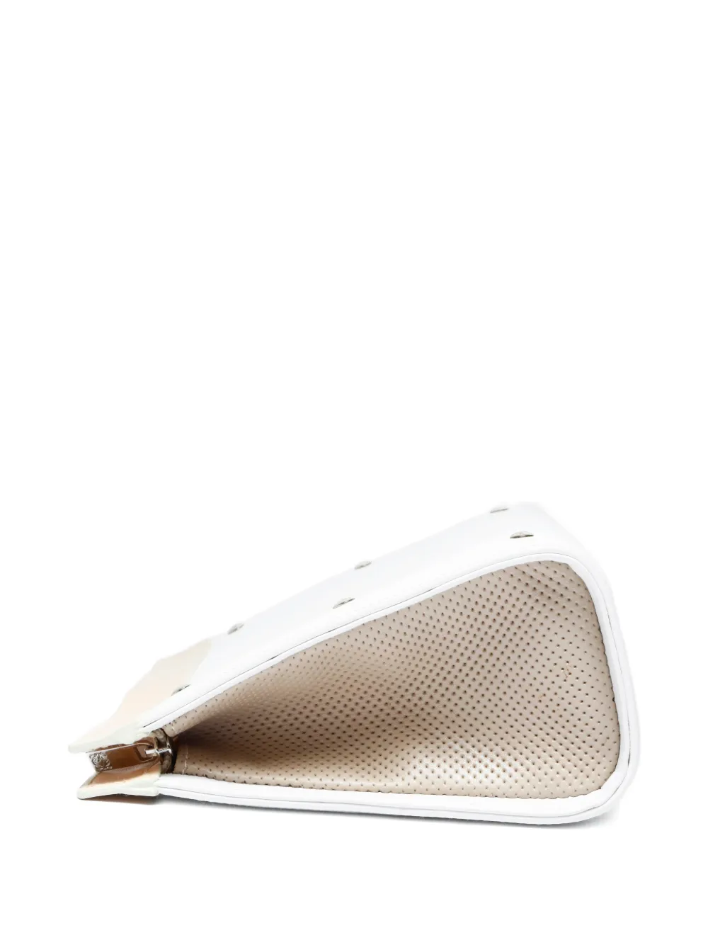 Pre-owned Loewe Studded Pouch In White
