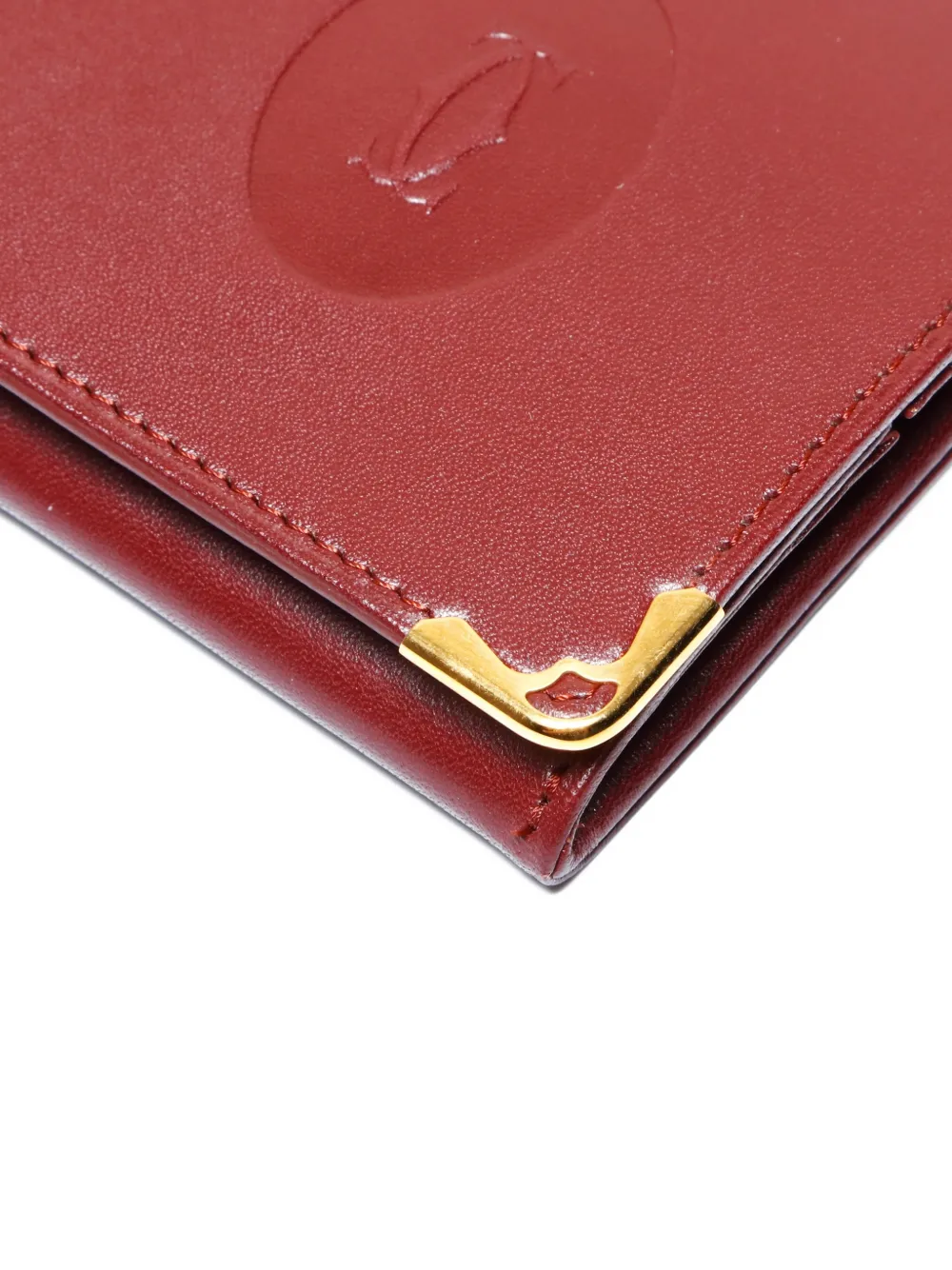 CARTIER Pre-owned 1986 Must Line Embossed Purse In Red