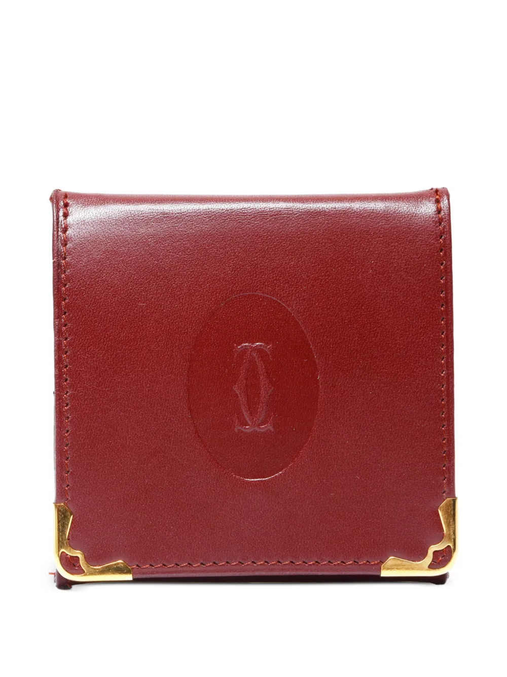 CARTIER Pre-owned 1986 Must Line Embossed Purse In Red