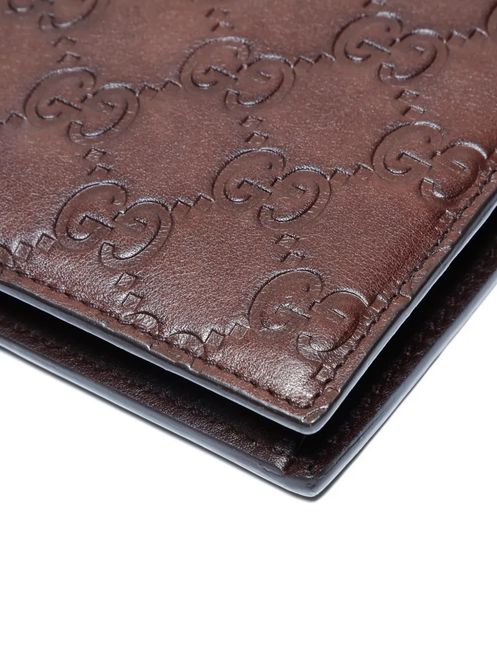 Pre-owned Gucci 2000s Gg Shima Debossed Wallet In Brown