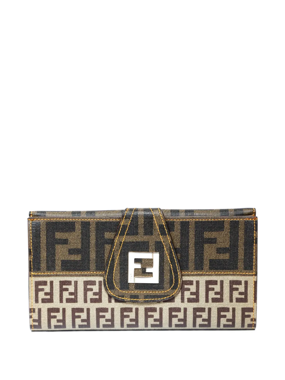 Fendi Pre-Owned 2000s Zucchino logo-plaque wallet - Marrone