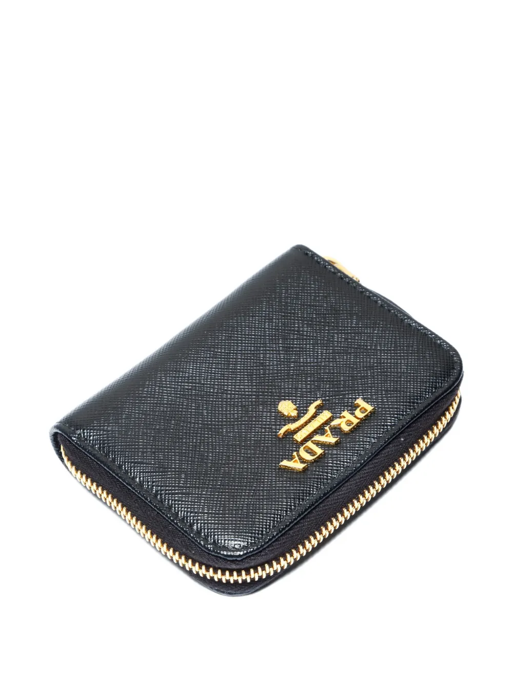 PRADA Pre-owned 2020-2025 Saffiano Zipped Wallet In Black