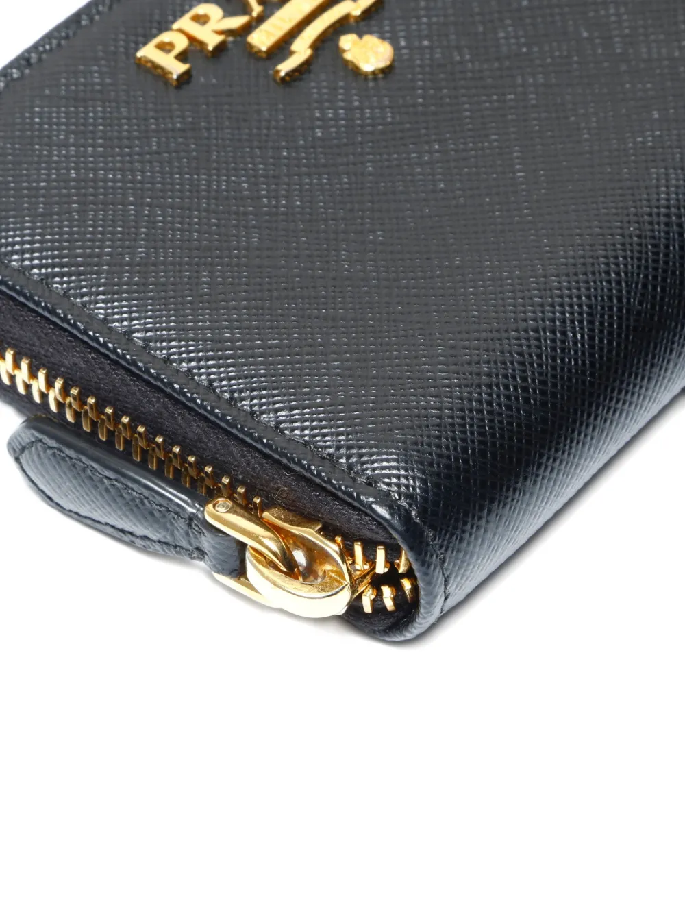 PRADA Pre-owned 2020-2025 Saffiano Zipped Wallet In Black