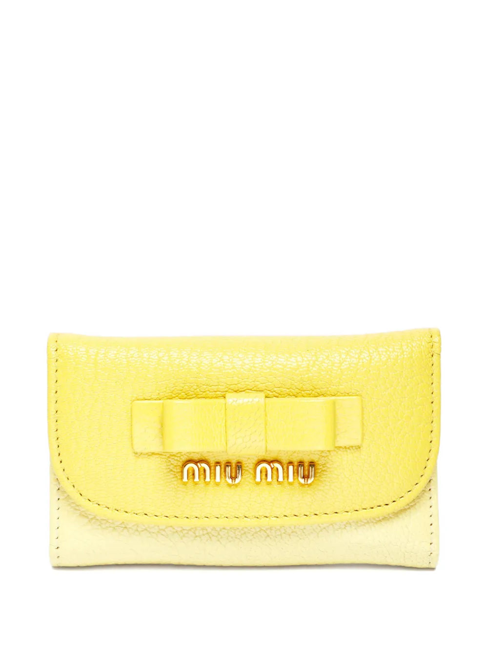 Miu Miu Pre-Owned 2010-2015 ribbon key case | Yellow | Image 1