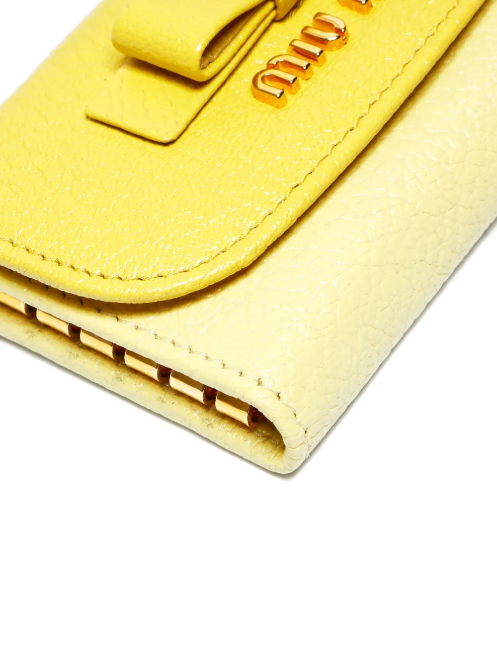 MIU MIU Pre-owned 2010-2015 Ribbon Key Case In Yellow