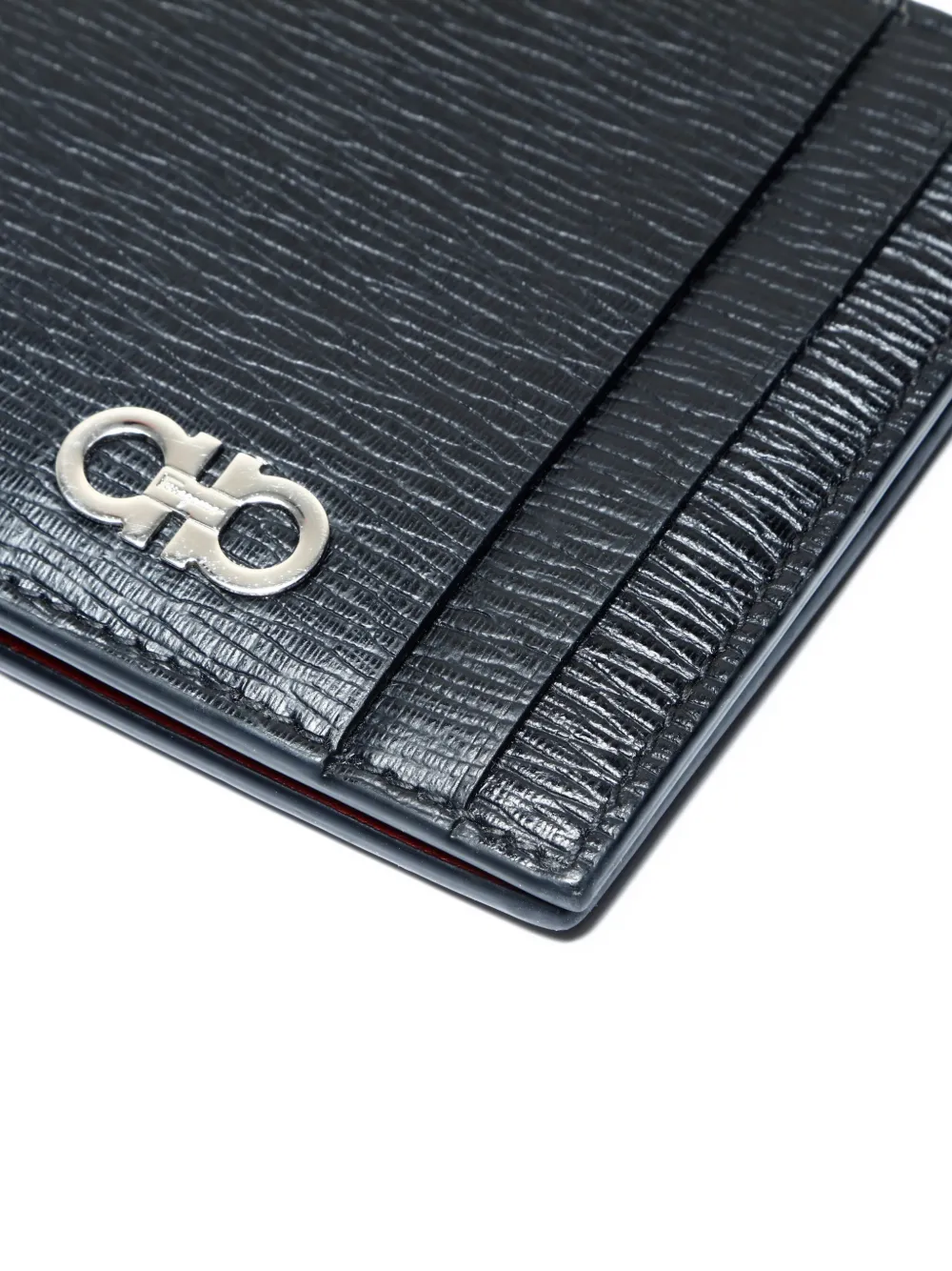 Pre-owned Ferragamo 2015-2025 Ganchini Leather Wallet In Black