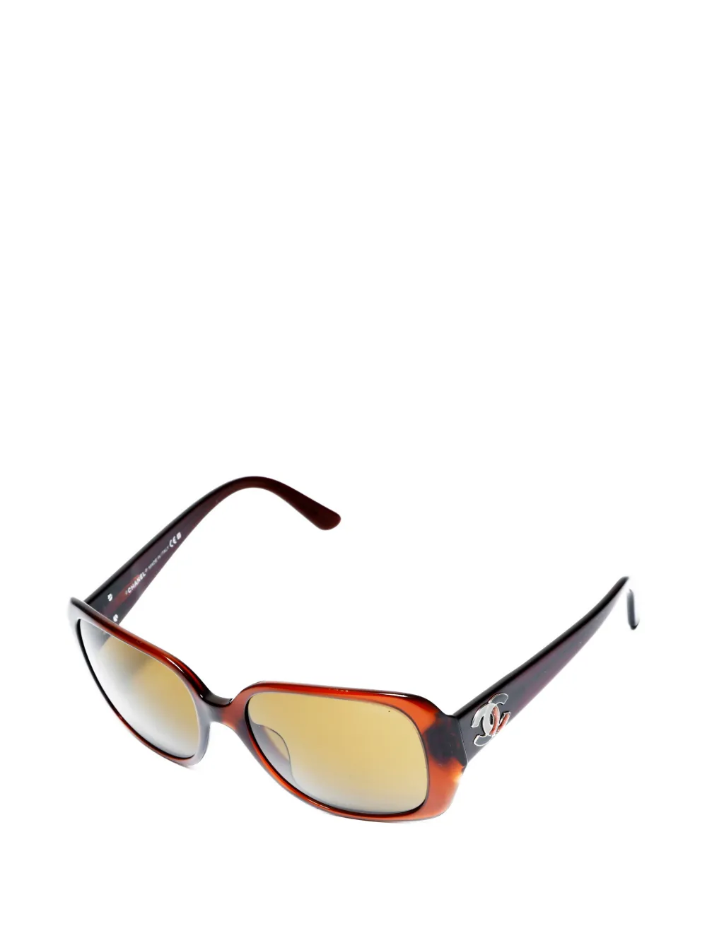 CHANEL Pre-owned 2000s Cc Mark Logo Sunglasses In Brown