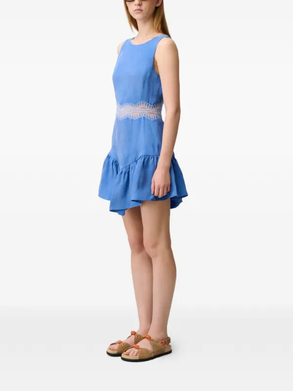 Claudie Pierlot Lace Ruffle Mini Dress | Blue